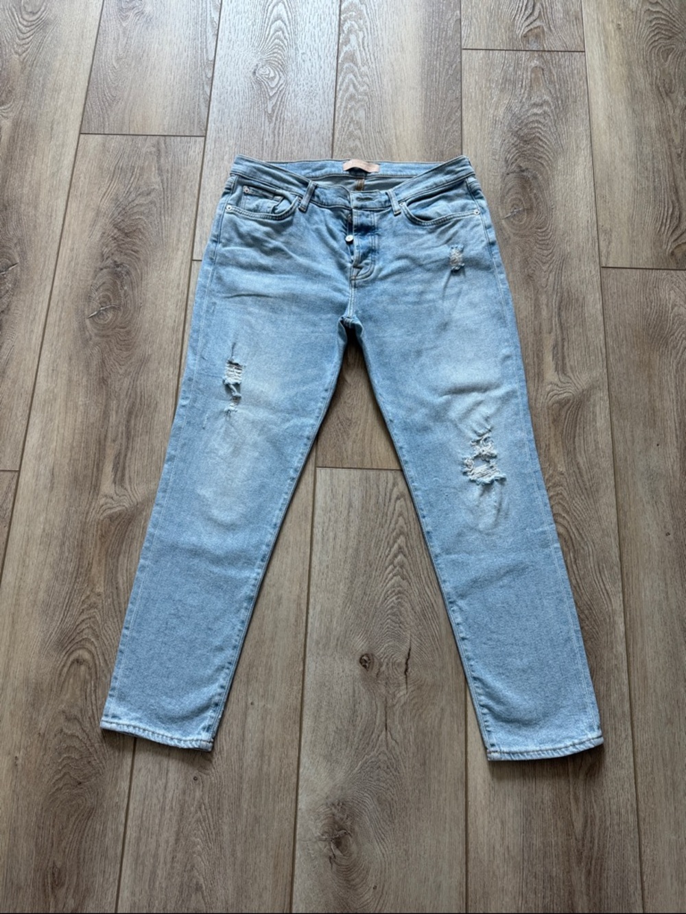 7 FOR ALL MANKIND Luxe Vintage Josefina Slim Boyfriend Distressed Jeans Size 30